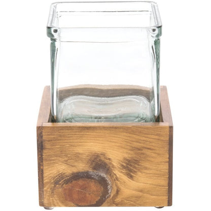 Madera Rustic Pine Riser w/ Jar - 4 Condiment Organizer – item 2113427399