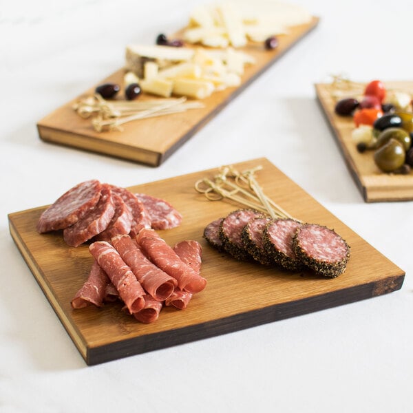 American Metalcraft 10" x 9" Carbonized Bamboo Serving Board – item 124BWB109 image 2