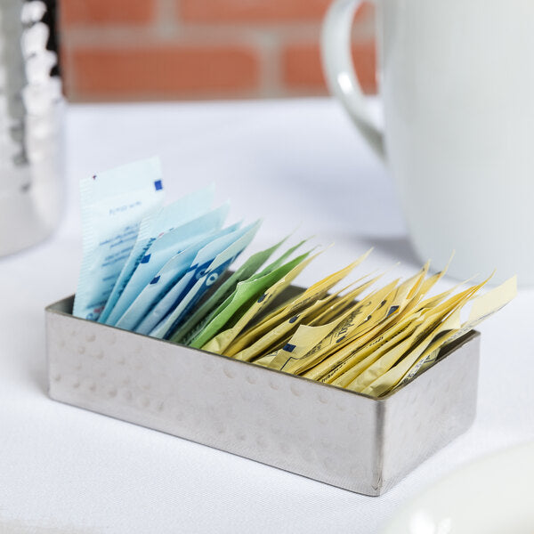 4 1/4" x 2 1/4" Rectangular Hammered Sugar Packet Holder – item 124HMSPT3 image 2