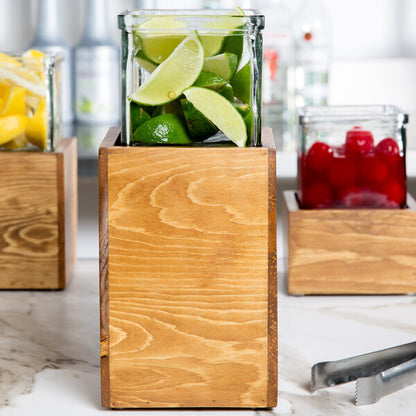 Madera Rustic Pine Riser w/ Jar - 4 Condiment Organizer – item 2113427799 image 2
