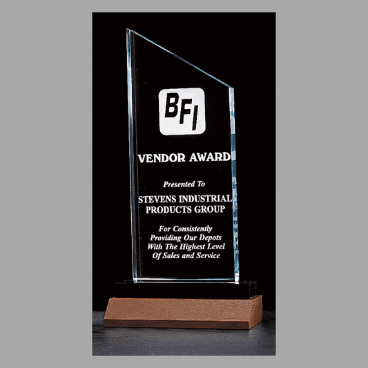 4.75" x 11.75" Zenith Series Jade Acrylic w/ Black Award – item A3111JD