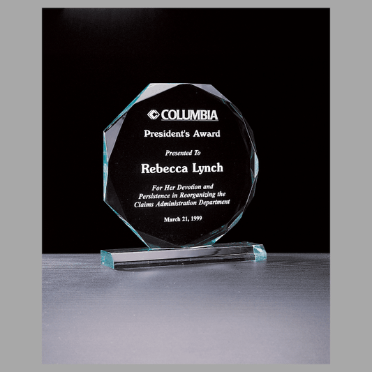 7" x 7.75" Octagon Series Jade Acrylic Award – item A3807
