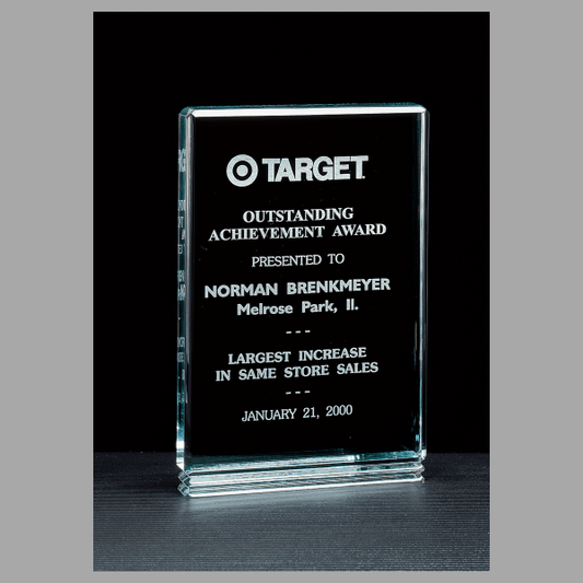 6" x 8.5" Classic Series Jade Acrylic Free Standing Award – item A6420