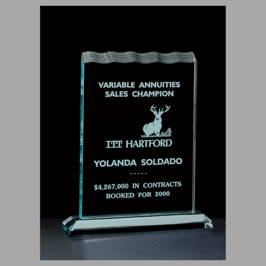 5.5" x 7.25" Tidal Series Jade Acrylic Award – item A6424