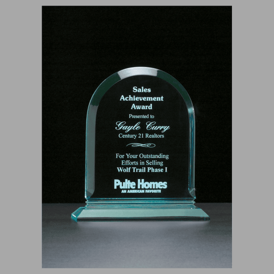 8.5" x 9.75" Arch Series Jade Acrylic Award – item A6524