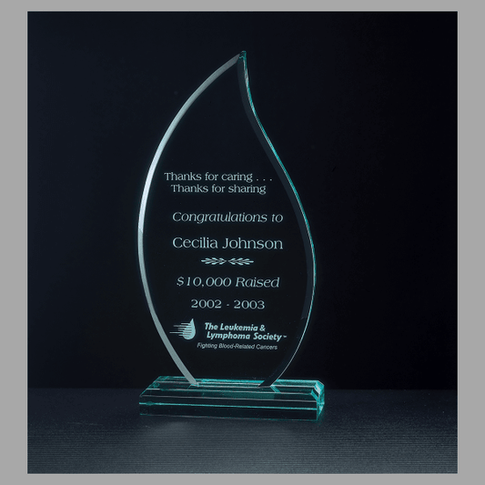 3.562" x 7.75" Flame Series Jade Acrylic Award – item A6534