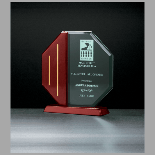 8.125" x 8.625" Octagon Series Rosewood Piano Base Award – item A6581