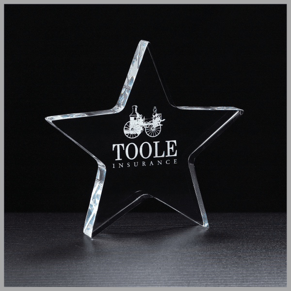 5" x 4.75" Star Acrylic Paperweight – item A6730