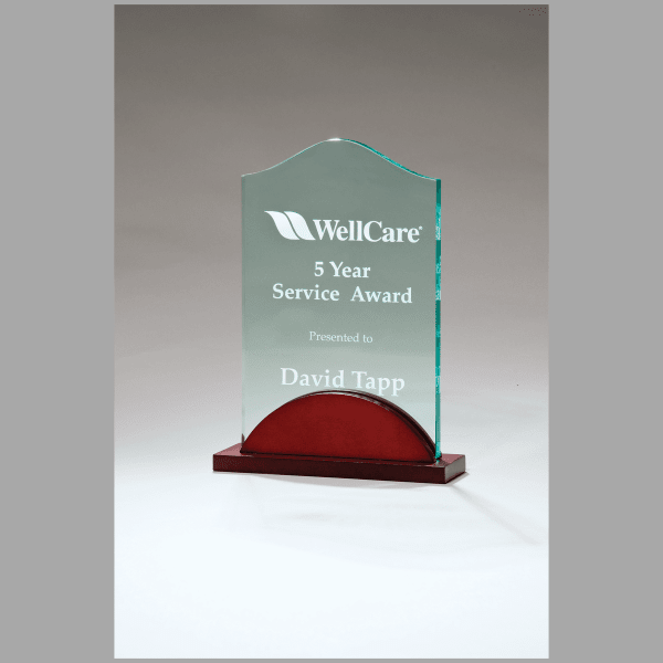 4.875" x 7.75" Tidal Series Acrylic on Mahogany Base Award – item A6917