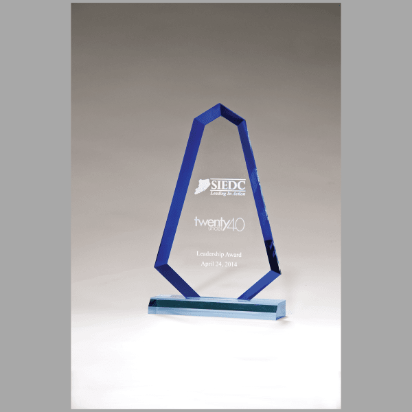 7" x 10.75" Flame Series Acrylic w/ Blue Accented Award – item A6920