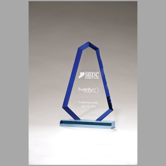 7" x 10.75" Flame Series Acrylic w/ Blue Accented Award – item A6920
