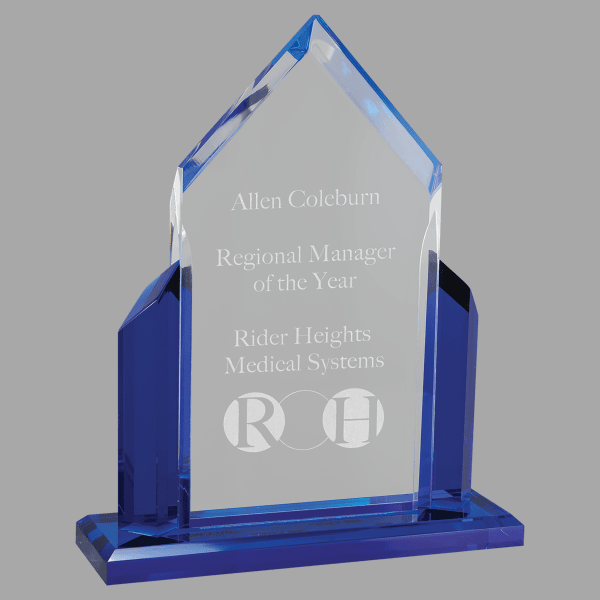6.5" x 9" Peak Series Acrylic w/ Blue Accents, Award – item A6928