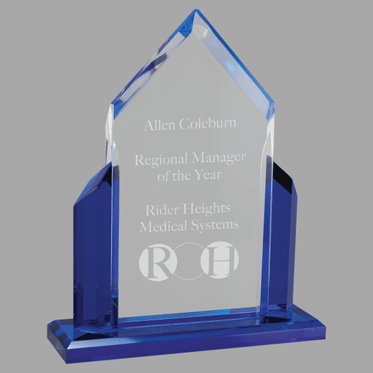 6.5" x 9" Peak Series Acrylic w/ Blue Accents, Award – item A6928