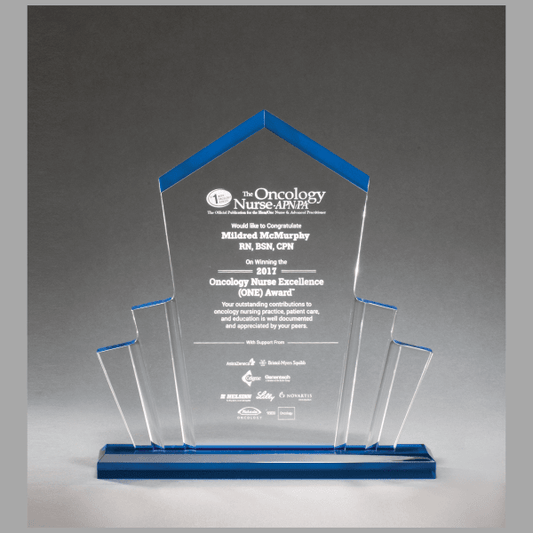 10" x 10.75" Large Tower Spotlight Clear Acrylic w Award – item A7001