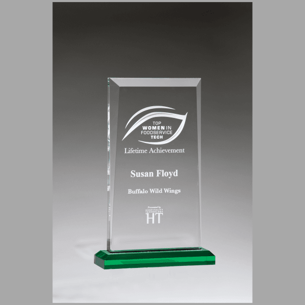 5.5" x 8.75" Apex Series Acrylic Award w/ Green Highlights – item A7103
