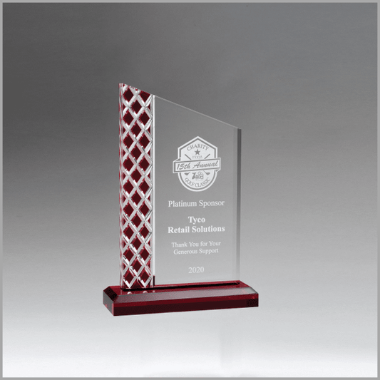 5.5" x 7.25" Zenith Series Clear Acrylic w/ Lattice Award – item A7160