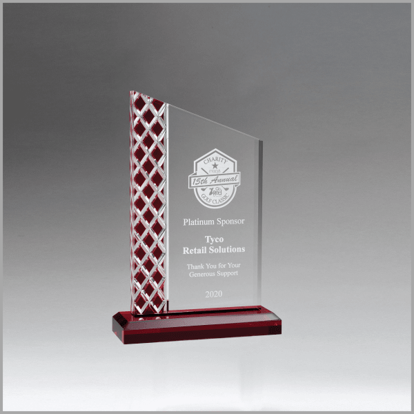 5.5" x 8.25" Zenith Series Clear Acrylic w/ Lattice Award – item A7161
