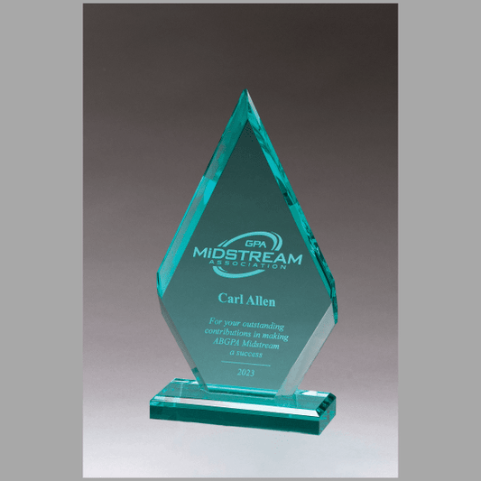 6" x 10.5" Flame Series Beveled Jade Acrylic Award – item A7199