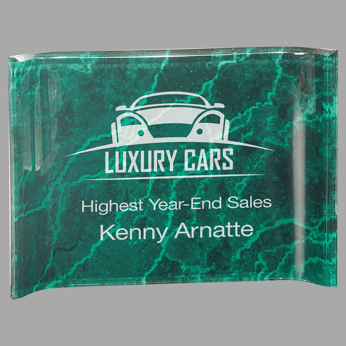 7" x 5" Green Marbleized Acrylic Crescent — ACC57GM