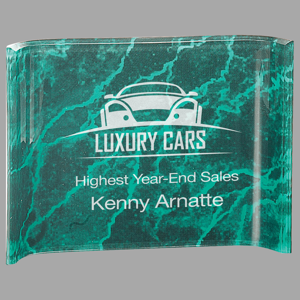 8" x 6" Green Marbleized Acrylic Crescent — ACC68GM