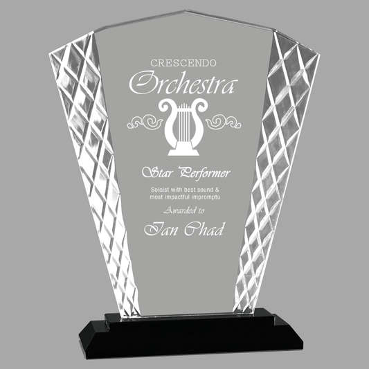 8" Fan Accent Glass on Black Base — ACG21