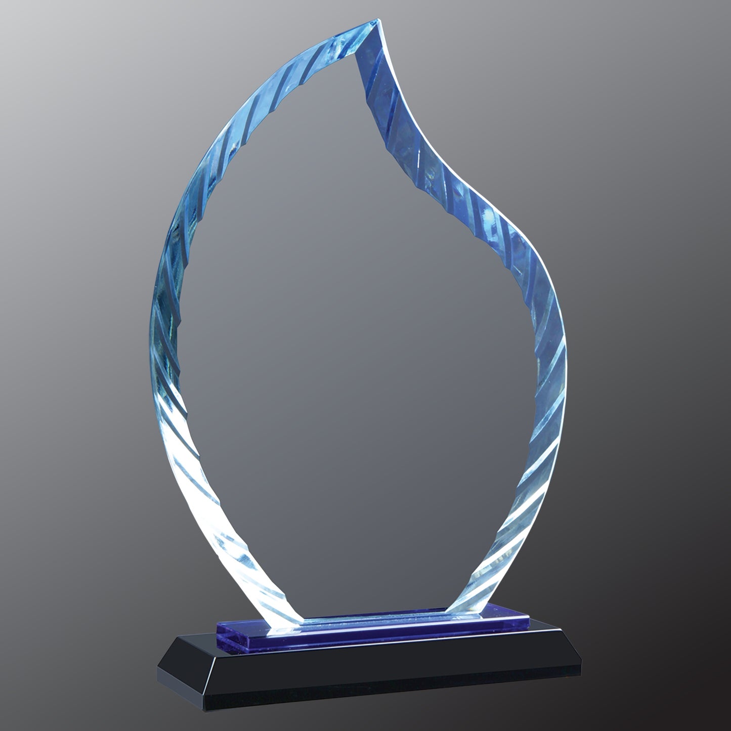 8" Clear Flame Accent Glass on Blue & Black Award – item ACG31BU image 3