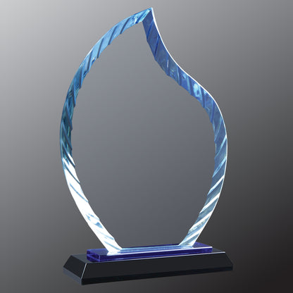 8" Clear Flame Accent Glass on Blue & Black Award – item ACG31BU image 3