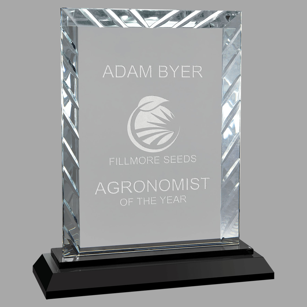 7" Rectangle Accent Glass on Black Base — ACG51
