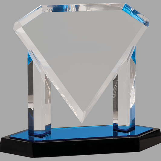 9 1/2" Blue Floating Diamond Acrylic — AFD10BU