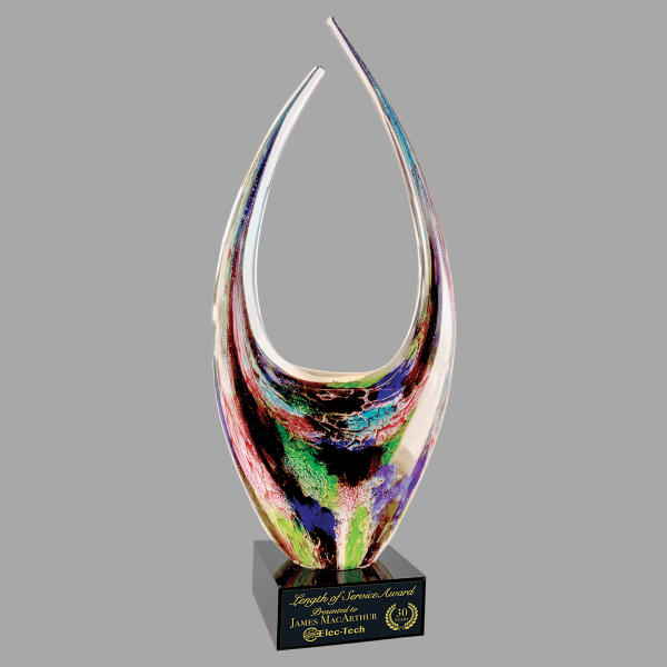 16.75" Dual Rising Art Glass Award – item AGS06