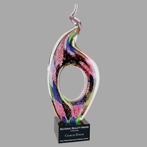 13.5" Twist Top Art Glass Award – item AGS07