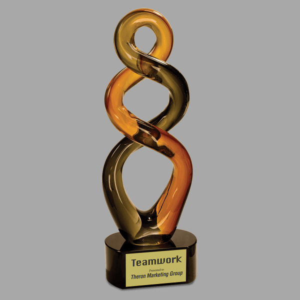 13.5" Brwn Twist Art Glass Award – item AGS21