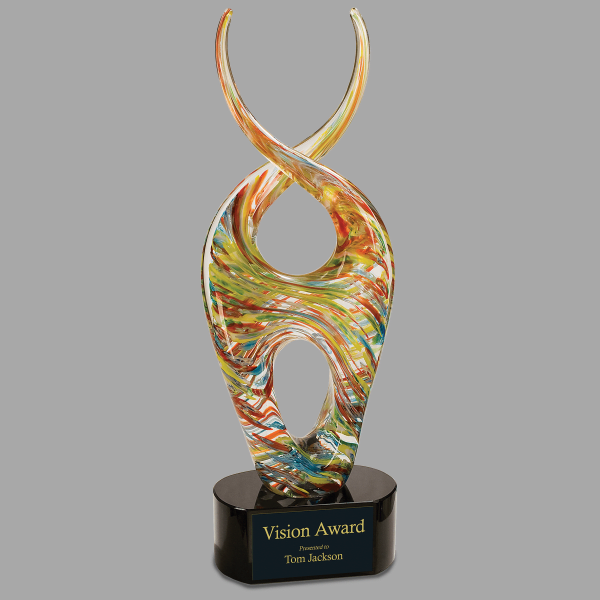 14" Color Twist Art Glass Award – item AGS22