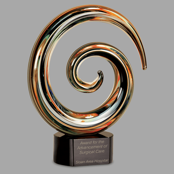9.25" Swirl Art Glass Award – item AGS24