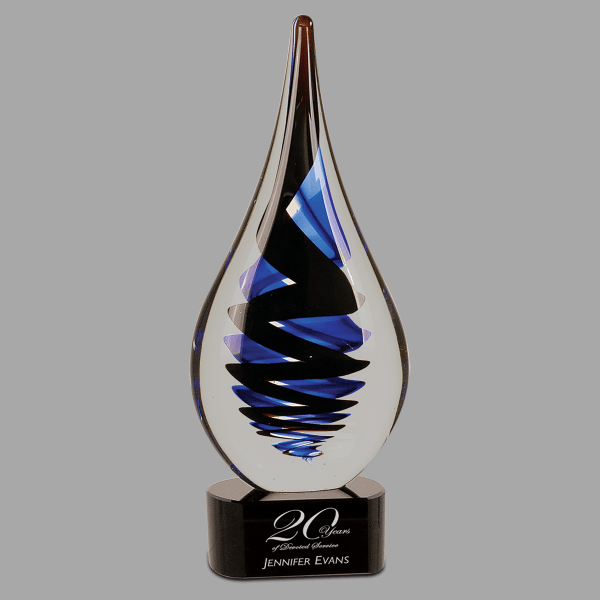 11.25" Black Twist Rain Drop Crystal Award – item AGS26