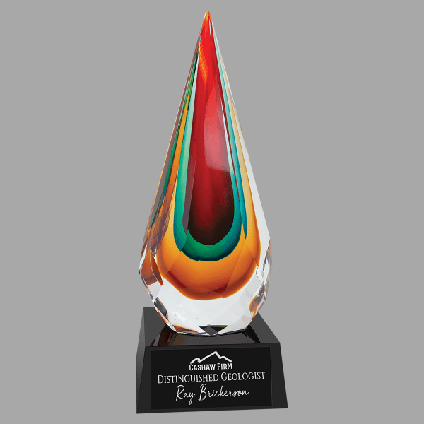12" Faceted Rain Drop Crystal Award – item AGS37