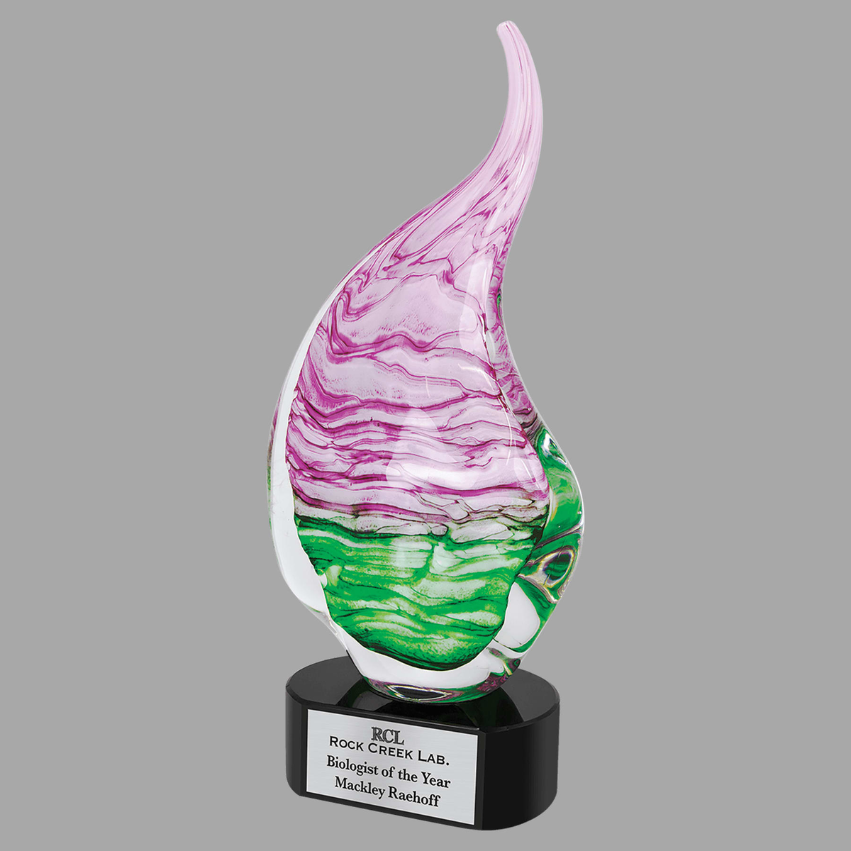15 1/2" Pink/Green Art Glass — AGS46