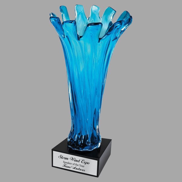12.5" Blue Cup Art Glass – item AGS48