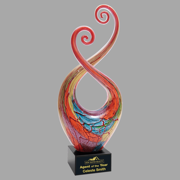 14" Colr Multi Twst Art Glass Award – item AGS51