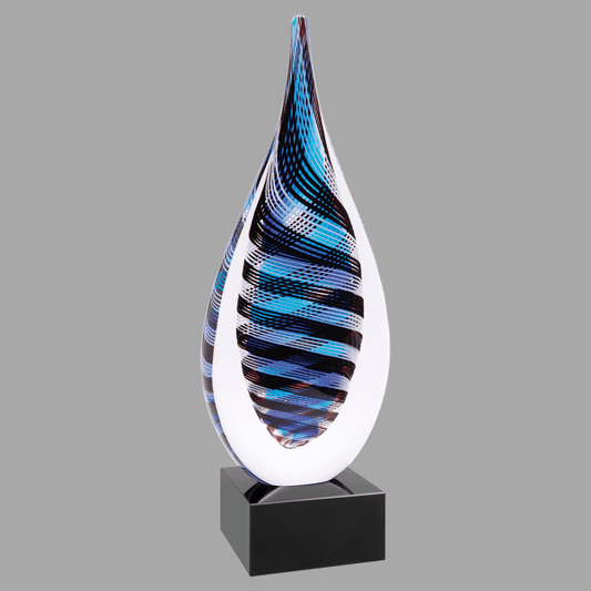 12" Blue/wht/black Twst Rndrp Crystal Award – item AGS54