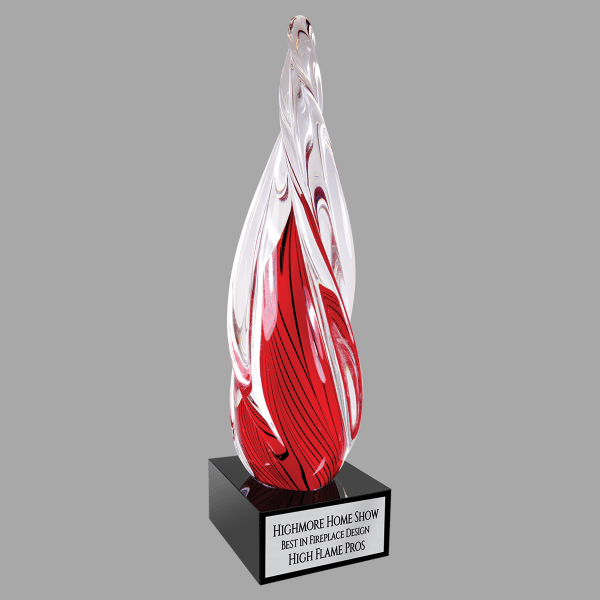 12" Red Twst Spire/black Base Crystal Award – item AGS61