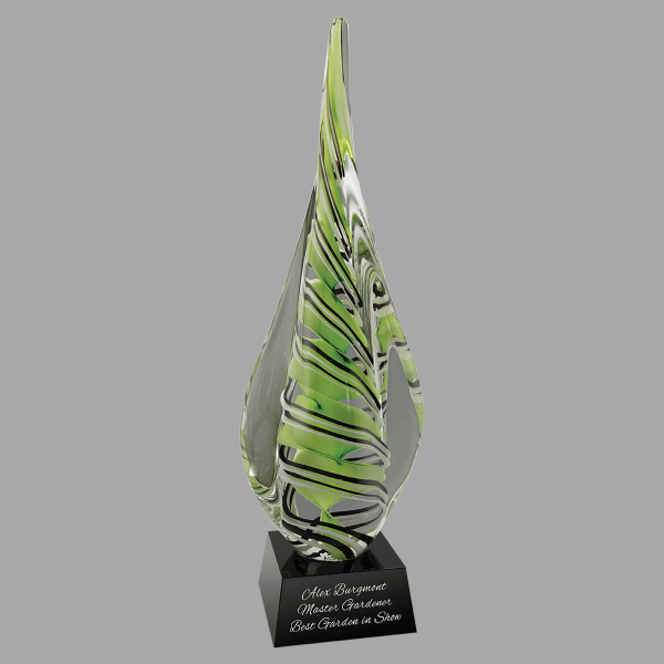17.75" Green/wht/black Spire Crystal Award – item AGS66