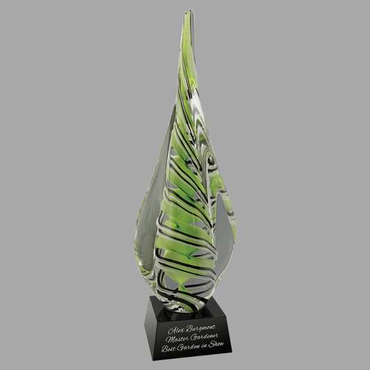 17.75" Green/wht/black Spire Crystal Award – item AGS66