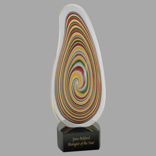 12.25" Multi Clear Flat Swirl Crystal Award – item AGS69