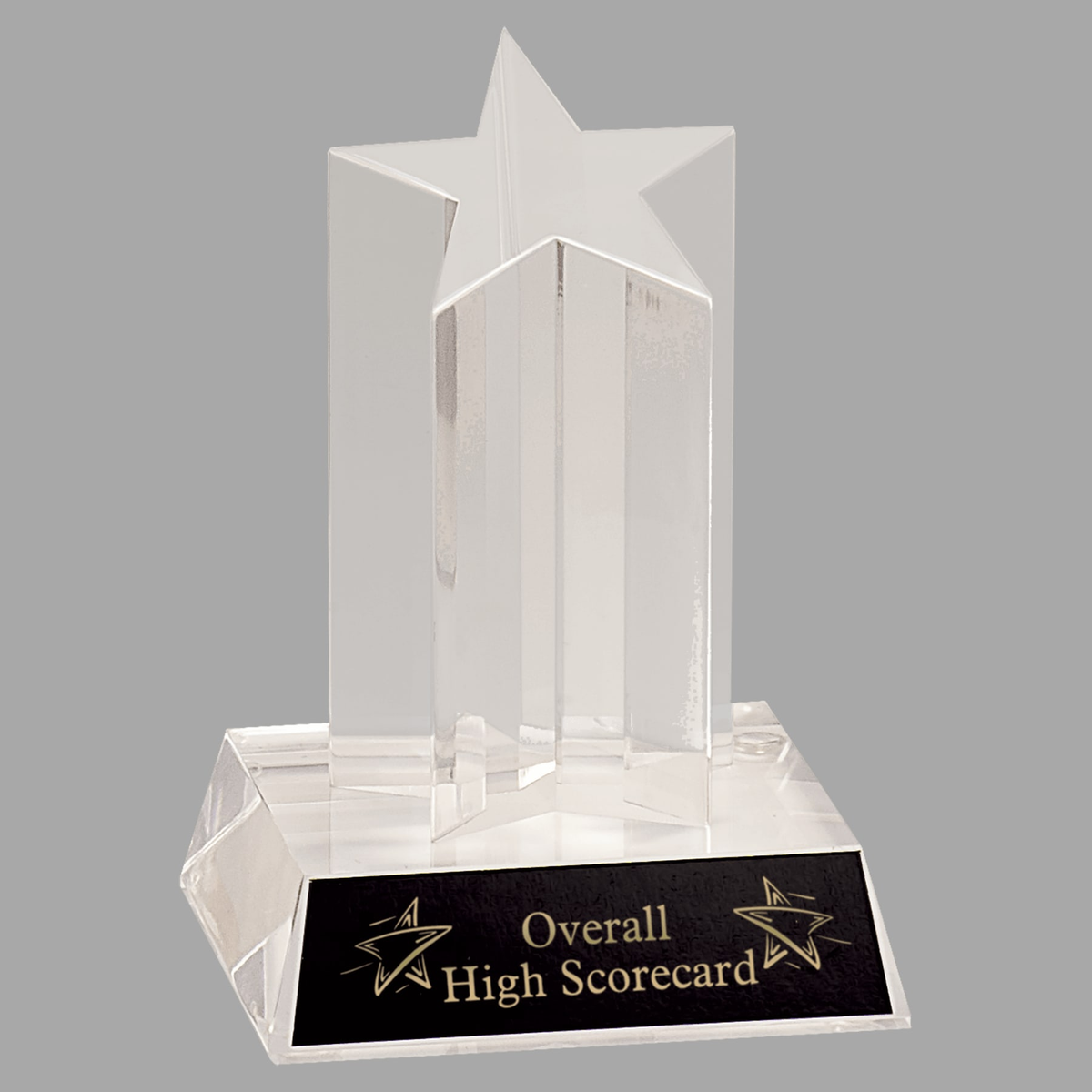 5" Clear Single Star Column Acrylic with Clear Base — ASC5