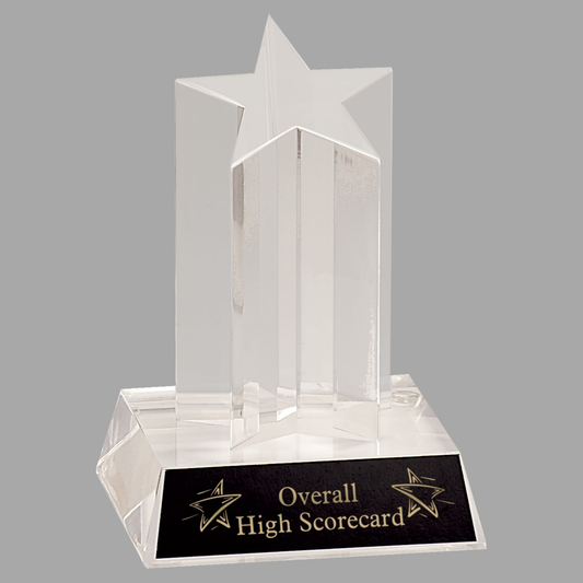 5" Clear Single Star Column Acrylic with Clear Base — ASC5