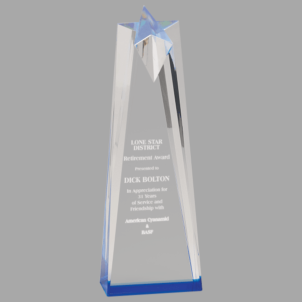 3.5" X 10 Sculp Star Acrylic Award – item AST10BU