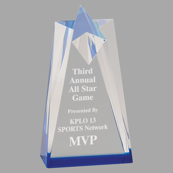 3.5" X 6 Sculpt Star Acrylic Award – item AST6BU
