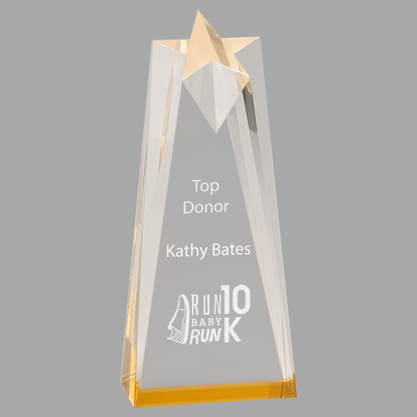 3.5" X 8 Sculpt Star Acrylic Award – item AST8GD image 2