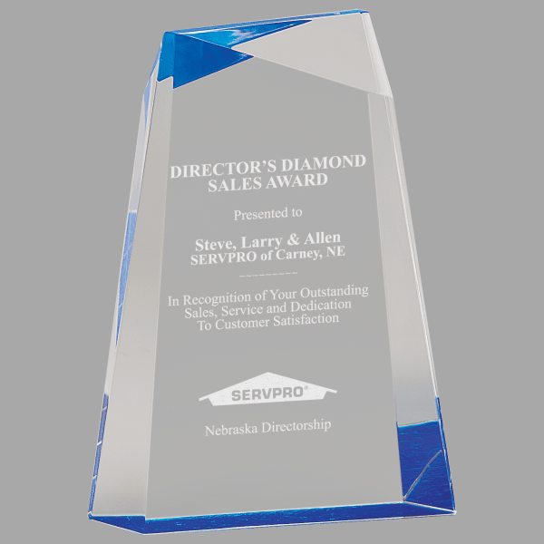 7" Acylic Facet Wedge Acrylic Award – item AWG7BU